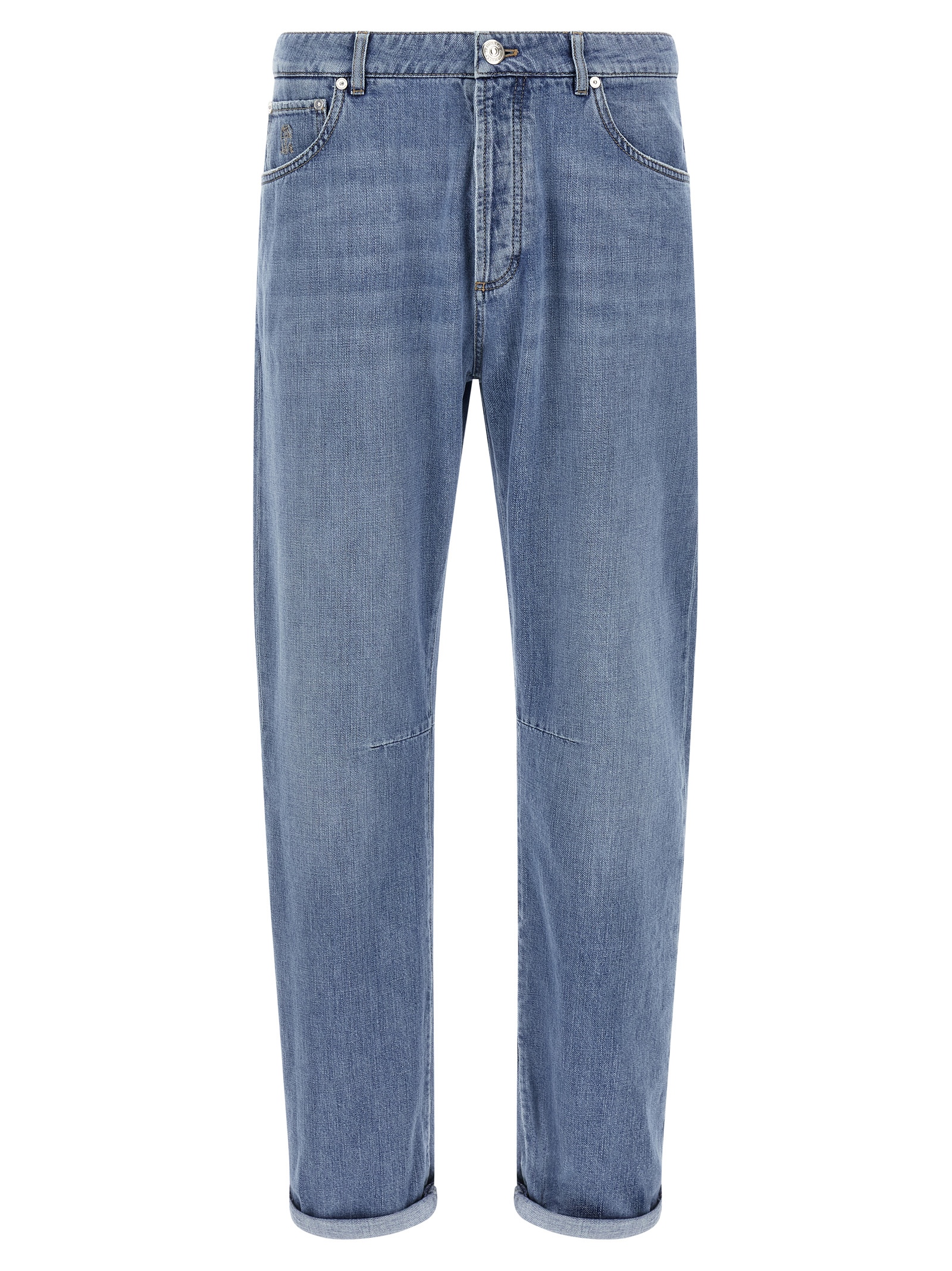 Brunello Cucinelli - Blue Cotton Straight-Leg Jeans