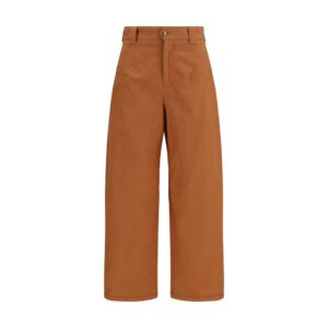 Orange Cotton Casual Pants