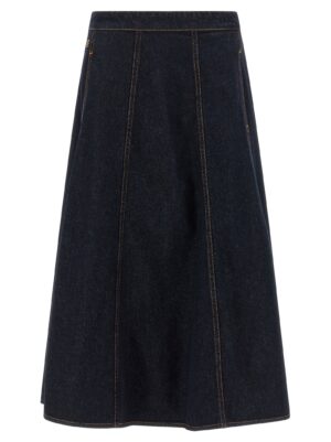 Blue Cotton Mini Skirt