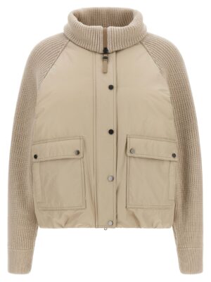 Beige Cotton Full-Length Jacket