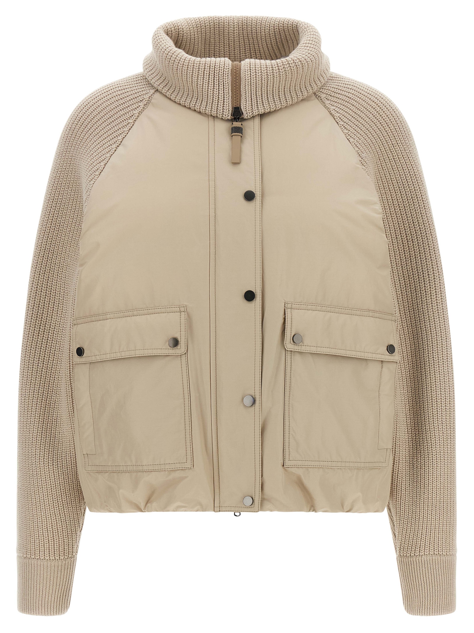 Brunello Cucinelli - Beige Cotton Full-Length Jacket