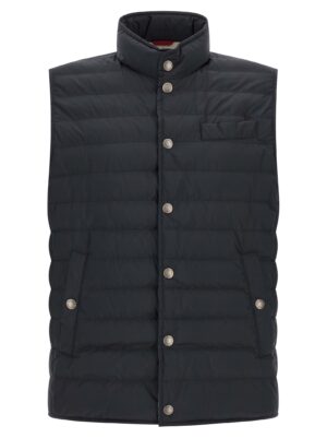 Blue Polyester Sleeveless Jacket