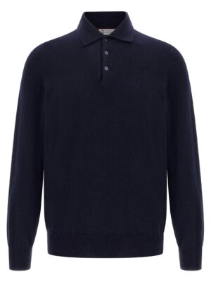 Blue Cashmere Polo Shirt