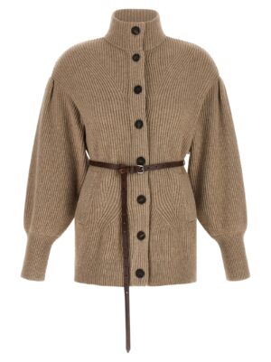 Beige Virgin Wool Cardigan