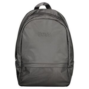 Black Polyester Men's Backpack