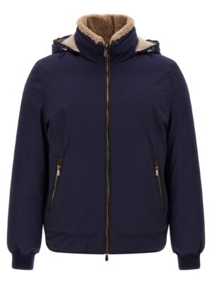 Blue Polyamide Full-Length Jacket