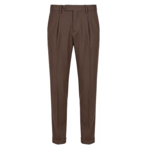 Brown Viscose Men Pants
