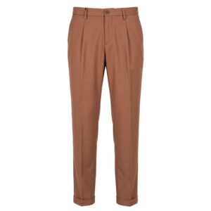 Brown Viscose Men Pants