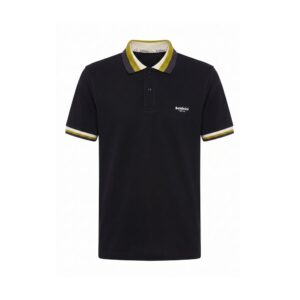 Black Cotton Men Polo-Shirt