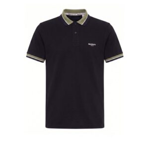 Blue Cotton Men Polo