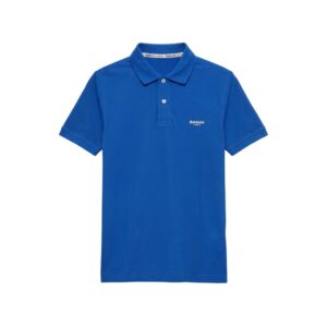 Blue Cotton Men Polo-Shirt