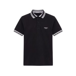 Black Cotton Men Polo