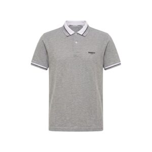 Grey Cotton Men Polo