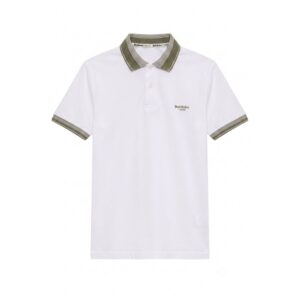 White Cotton Men Polo-Shirt
