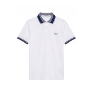 White Cotton Men Polo-Shirt