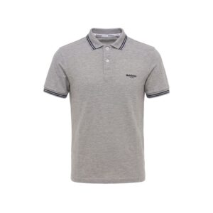 Grey Cotton Men's Polo-Shirt