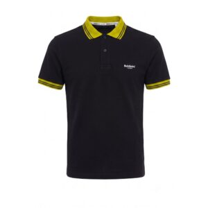 Blue Cotton Men Polo Shirt