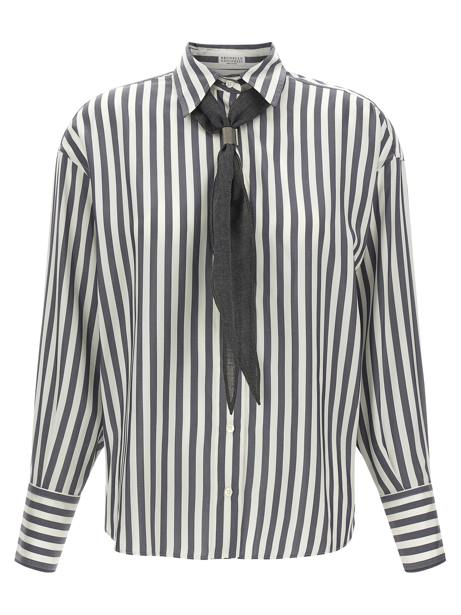 Brunello Cucinelli - Gray Silk Blouse