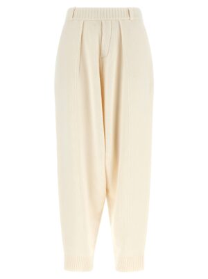 White Wool Casual Pants