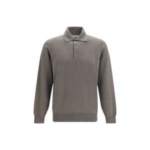 Brown Cashmere Polo Shirt