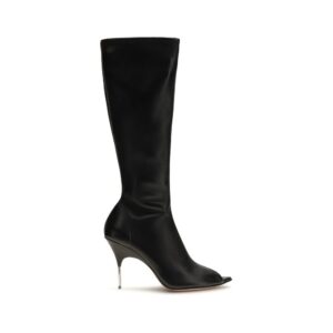 Black Napa Leather / Calf Bos Taurus High Heel Boots