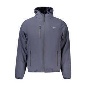 Blue Polyester Men's Jacket