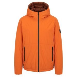Orange Polyester Men Jacket