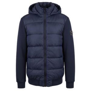 Blue Polyester Men Jacket