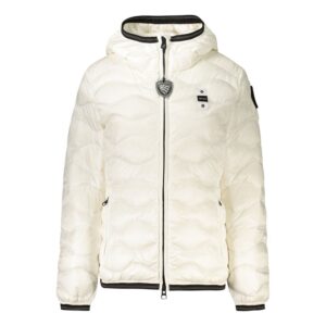 White Polyamide Women's Jacket with Hood